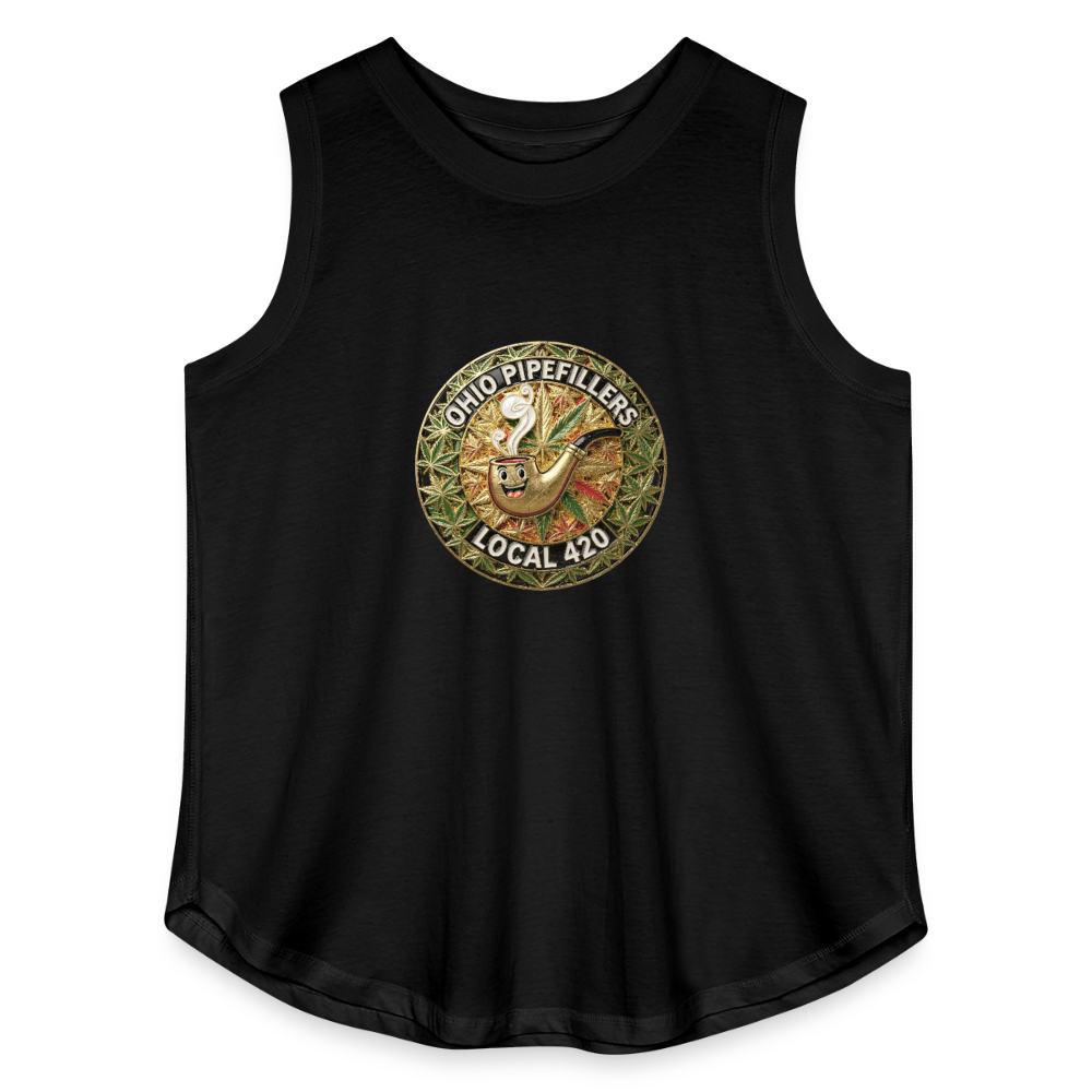 OHIO PIPEFILLERS LOCAL 420  Women's Curvy Relaxed Tank Top - black