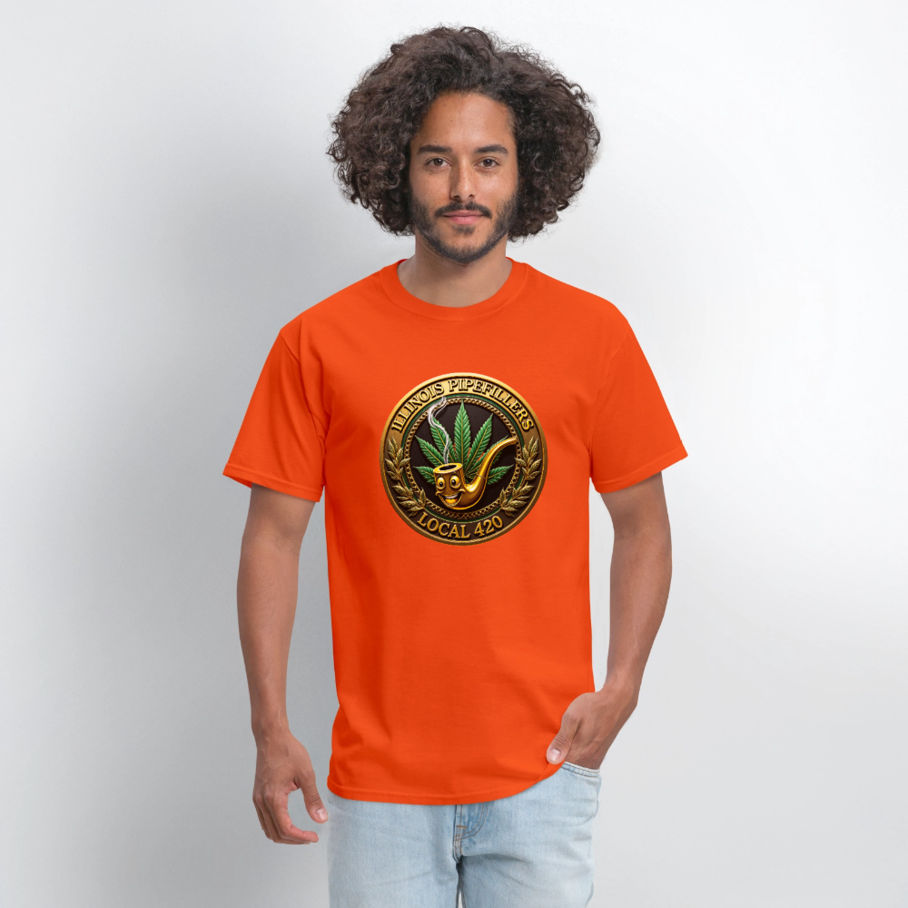 ILLINOIS PIPEFILLERS LOCAL 420 F/B DESIGN Men's T-Shirt - orange