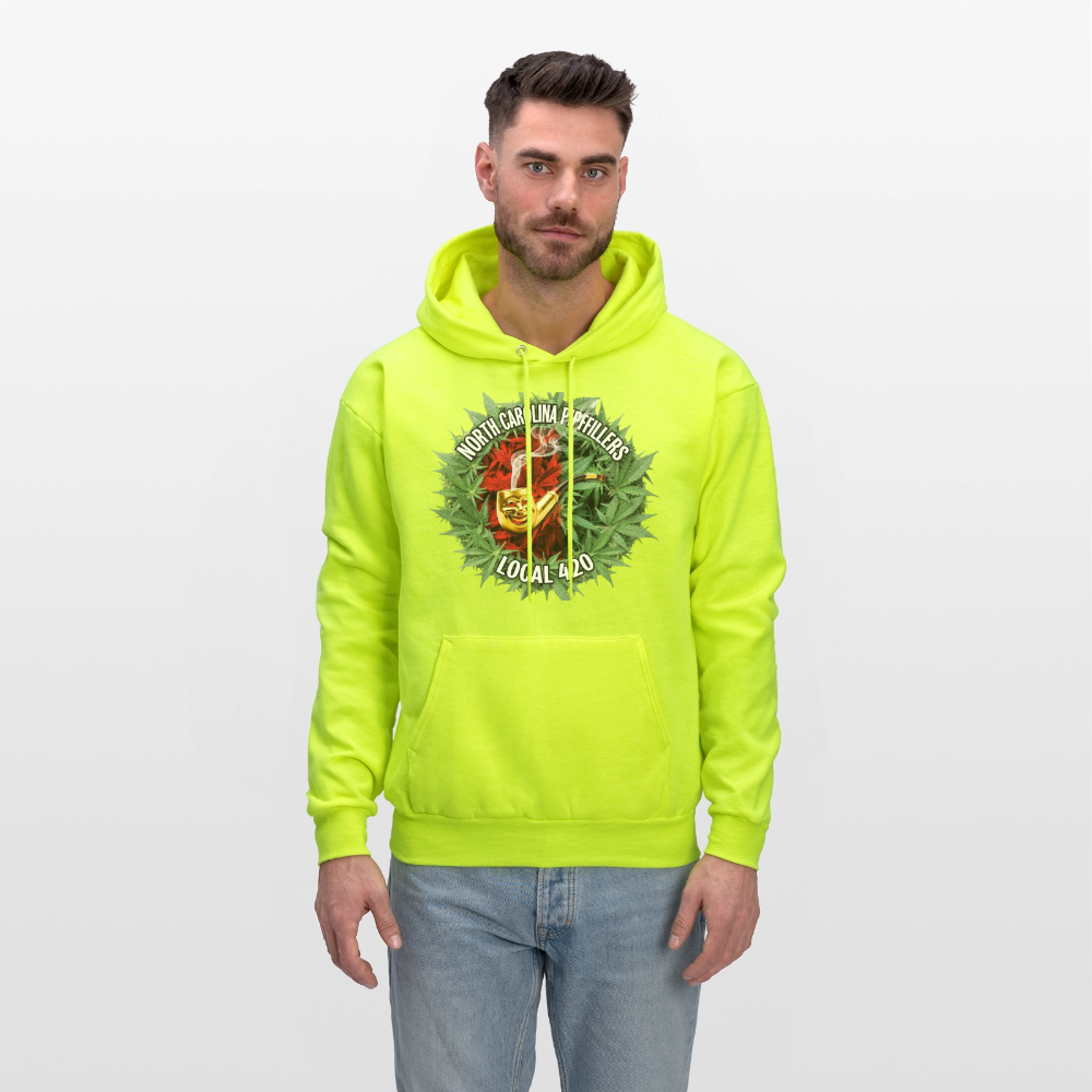 NORTH CAROLINA  PIPEFILLERS LOCAL 420 Men's Hoodie - safety green
