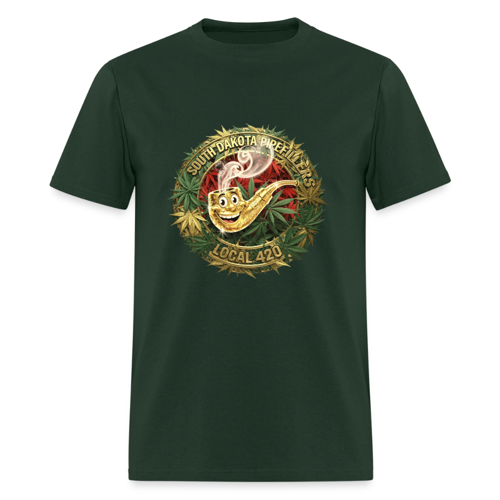 SOUTH DAKOTA PIPEFILLERS LOCAL 420  F/B DESIGN Men's T-Shirt - forest green