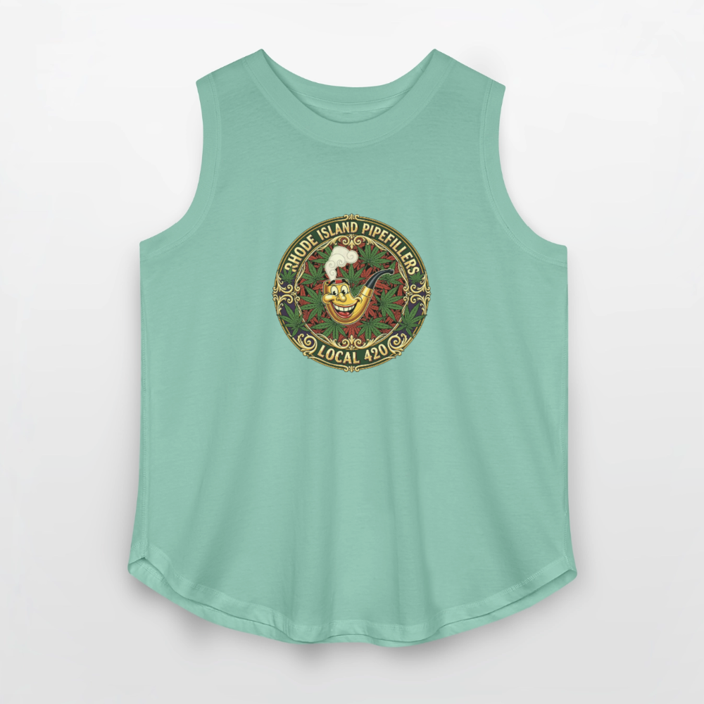 TEXAS PIPEFILLERS LOCAL 420 F/B DESIGN Women's Curvy Relaxed Tank Top - saltwater