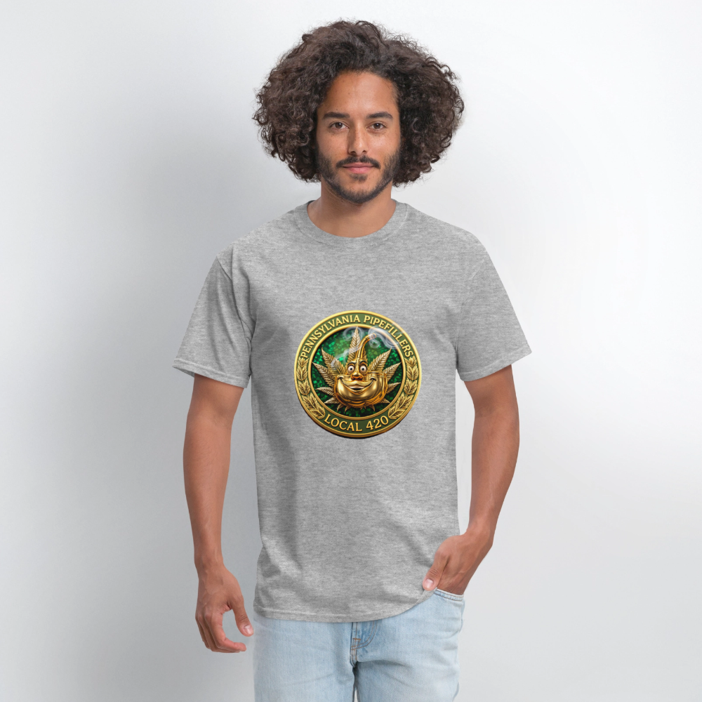 PENNSYLVANIA PIPEFILLERS LOCAL 420 F/B DESIGNS Men's T-Shirt - heather gray