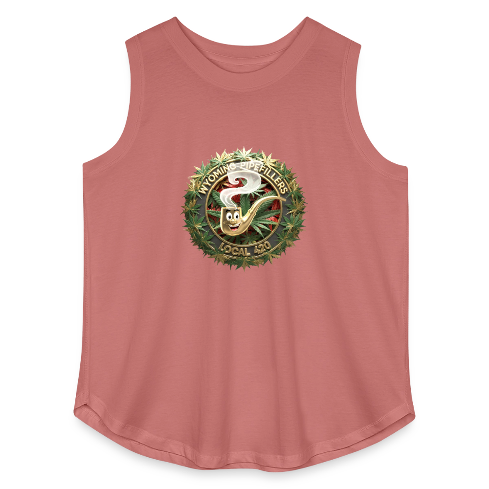 WYOMING PIPEFILLERS LOCAL 420 Women's Curvy Relaxed Tank Top - mauve
