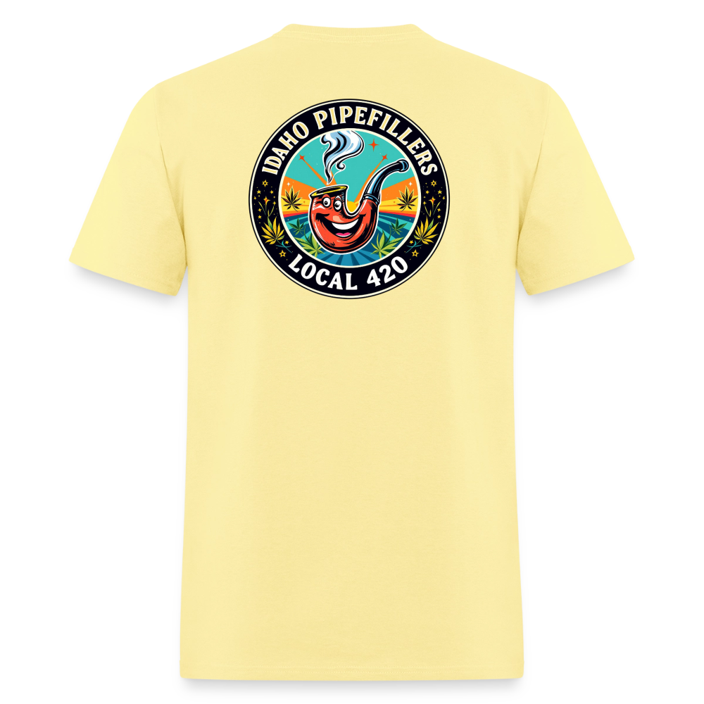 IDAHO PIPEFILLERS LOCAL 420 F/B DESIGN Men's T-Shirt - cornsilk