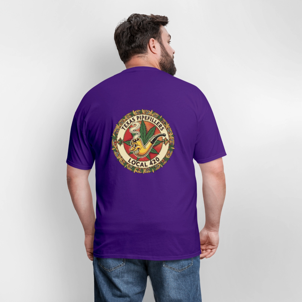 TEXAS PIPEFILLERS LOCAL 420 F/B DESIGN Men's T-Shirt - purple