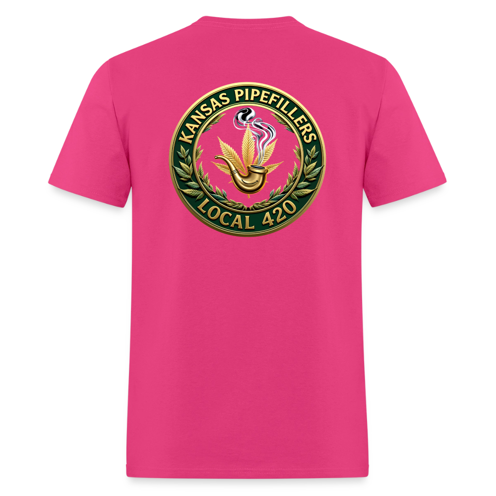 KANSAS PIPEFILLERS LOCAL 420 F/B DESIGNS Men's T-Shirt - fuchsia