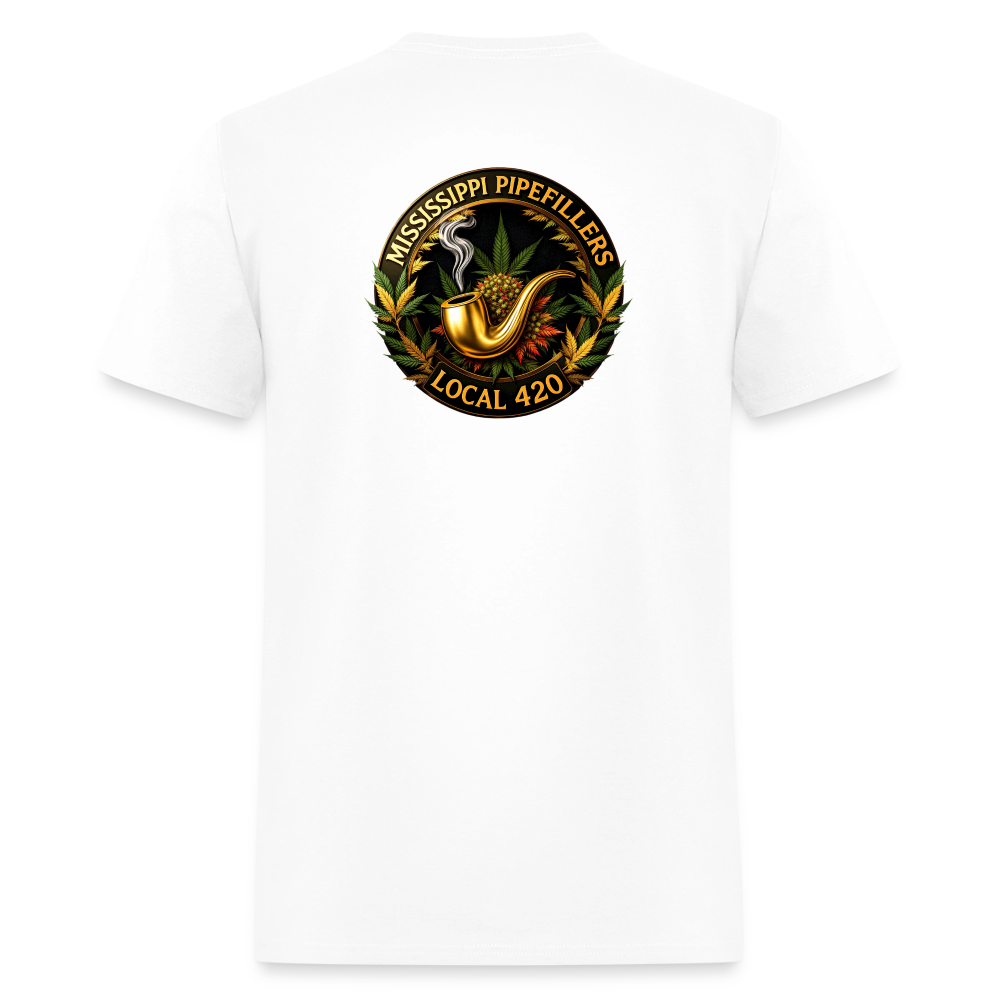 MISSISSIPPI PIPEFILLERS LOCAL 420 Men's T-Shirt - white