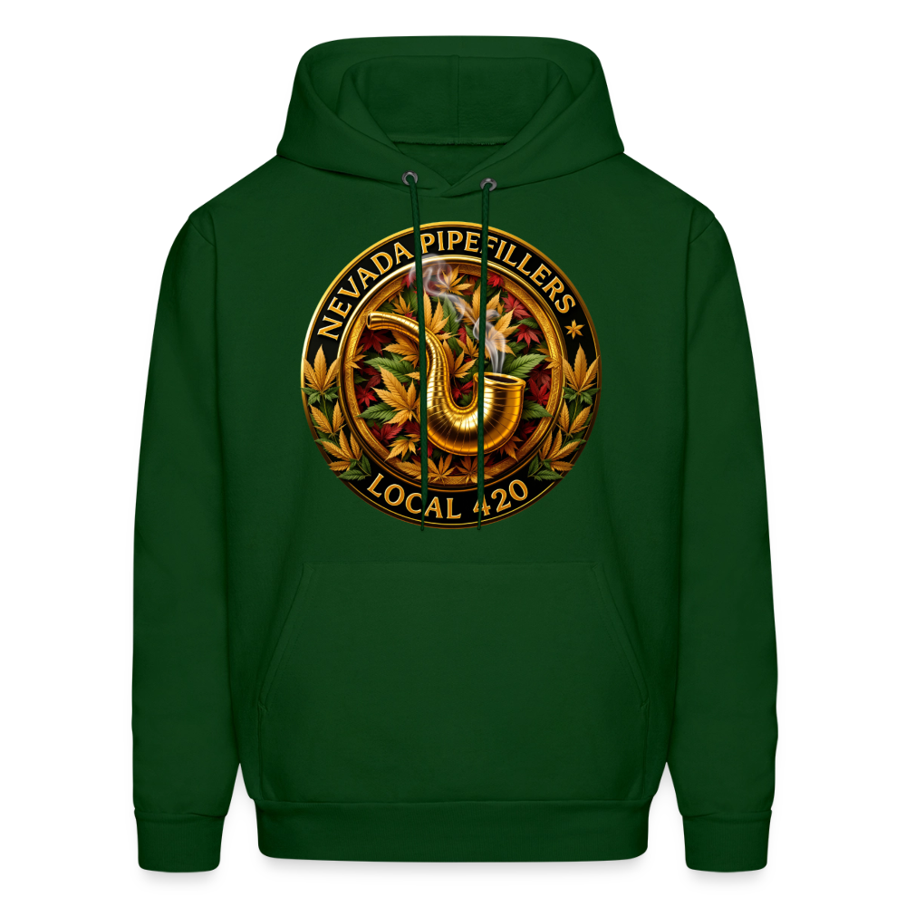 NEVADA PIPEFILLERS LOCAL 420  F/B DESIGN Men's Hoodie - forest green