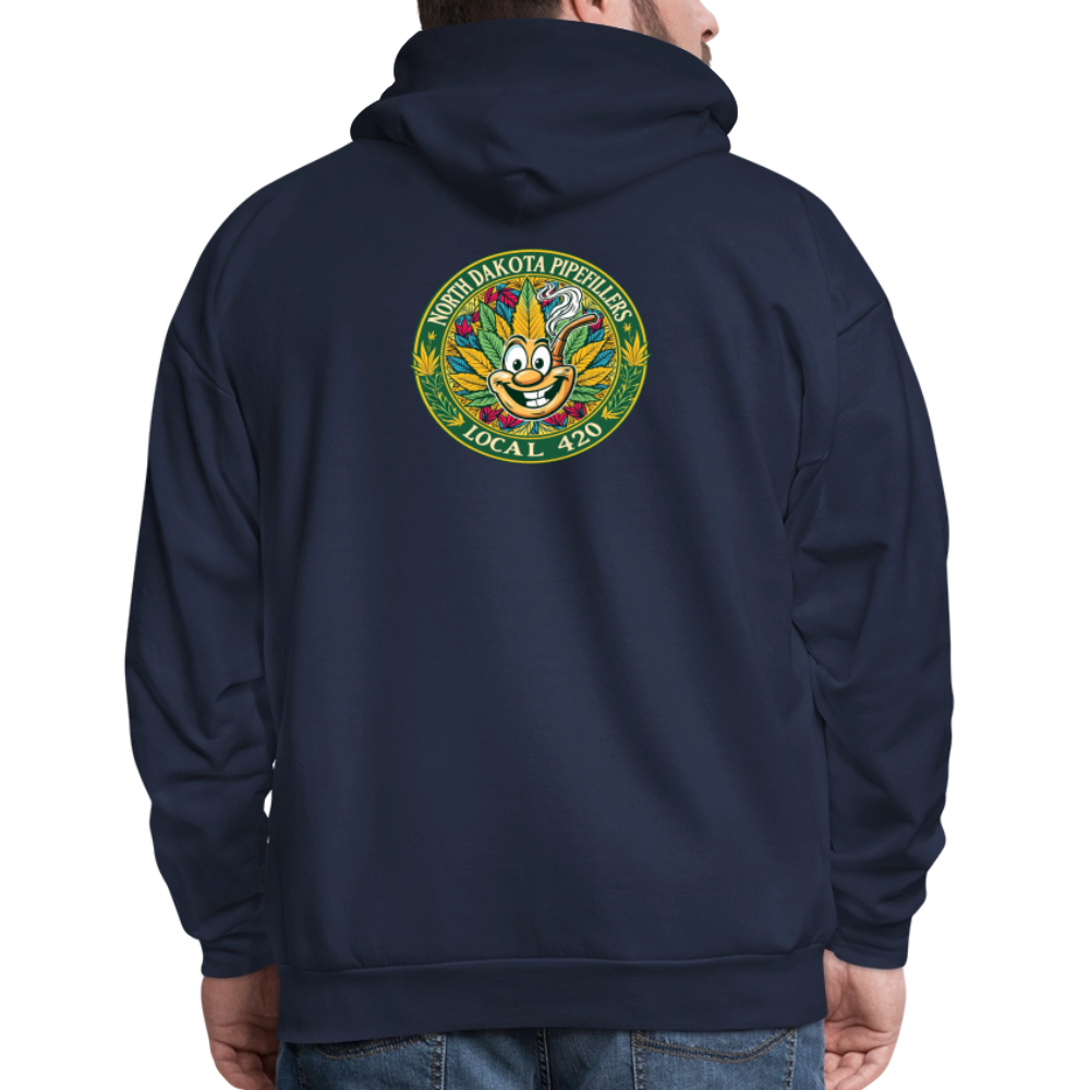 NORTH DAKOTA PIPEFILLERS LOCAL 420 F/B 2 DESIGNS Men's Hoodie - navy