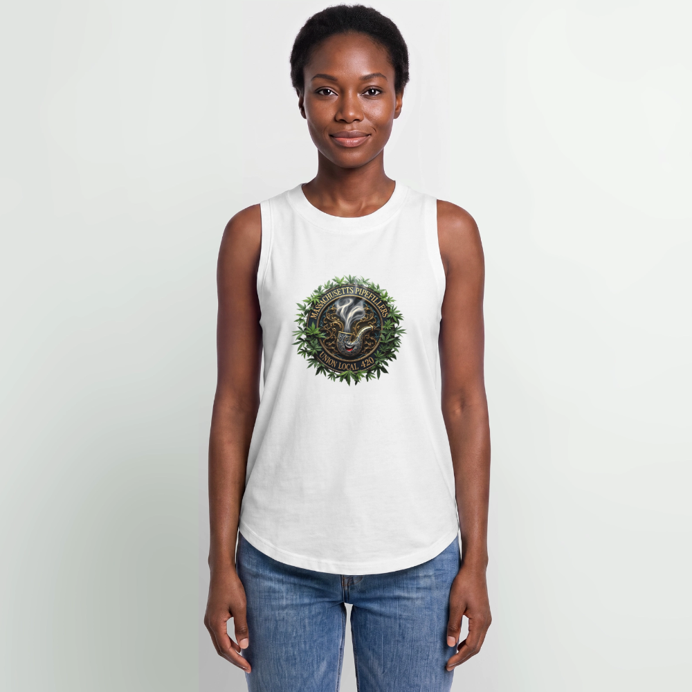 MASSACHUSETTS PIPEFILLERS LOCAL 420 Women's Relaxed Tank Top - white