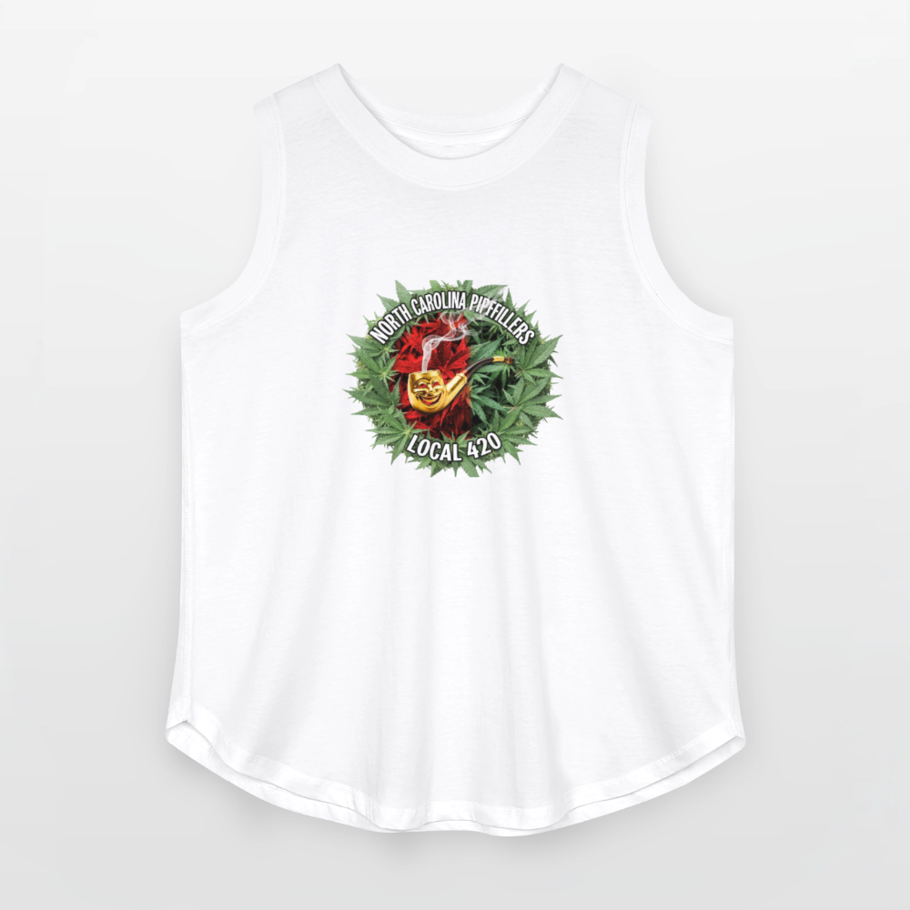 NORTH CAROLINA PIPEFILLERS LOCAL 420 Women's Curvy Relaxed Tank Top - white