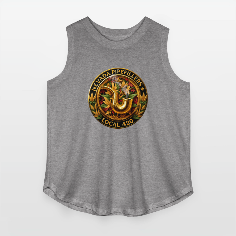 NEVADA PIPEFILLERS LOCAL 420   Women's Curvy Relaxed Tank Top - granite heather 