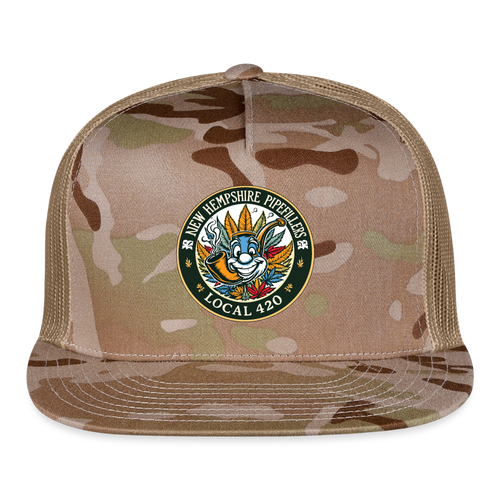"NEW HEMPSHIRE" PIPEFILLERS LOCAL 420 CAMO Trucker Cap - MultiCam\tan