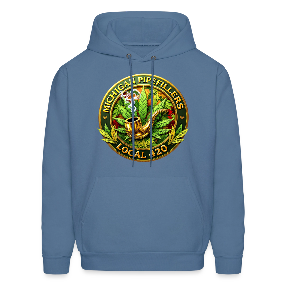 MICHIGAN PIPEFILLERS LOCAL 420 F/B DESIGN Men's Hoodie - denim blue