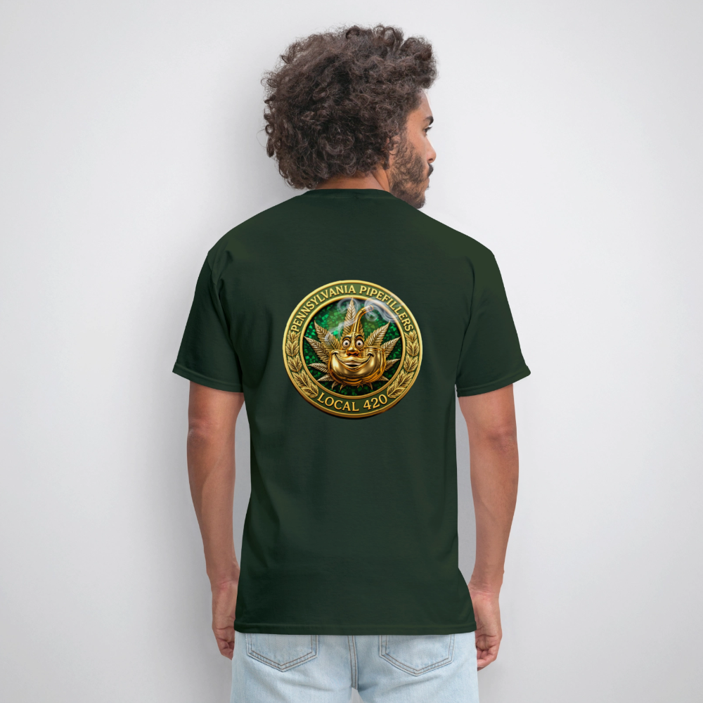 PENNSYLVANIA PIPEFILLERS LOCAL 420 F/B DESIGNS Men's T-Shirt - forest green