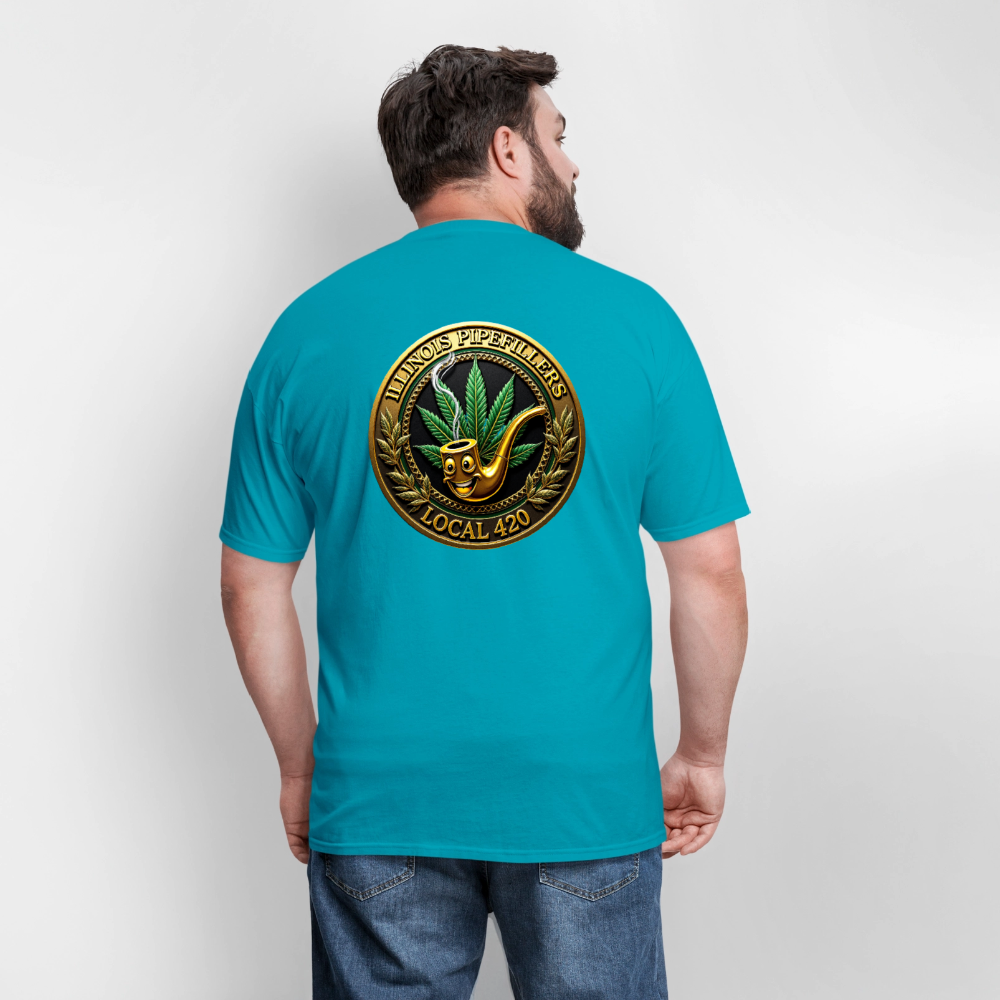 ILLINOIS PIPEFILLERS LOCAL 420 F/B DESIGN Men's T-Shirt - turquoise