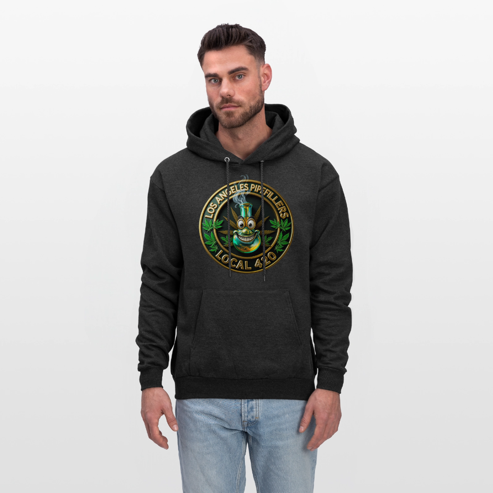 LOS ANGLES PIPEFILLERS LOCAL 420 2 EMBLEM Men's Hoodie - charcoal grey