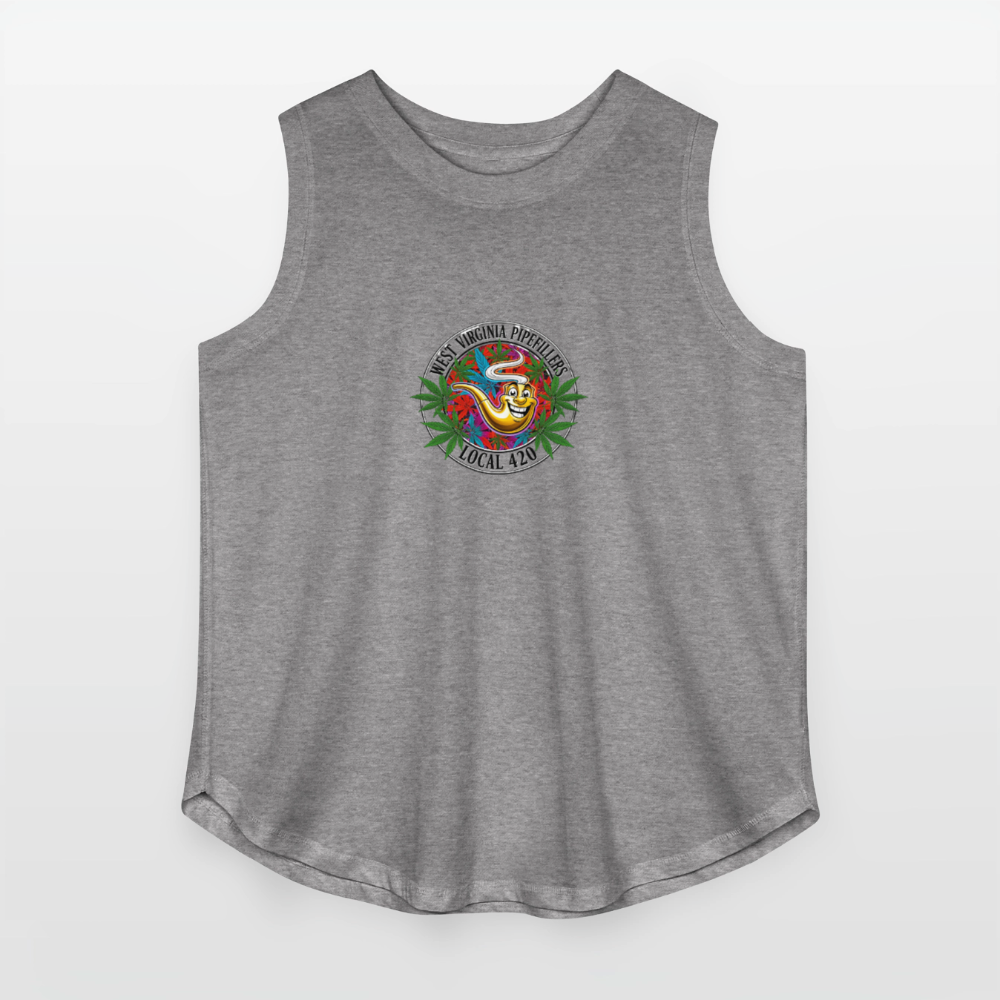 WEST VIRGINIA  PIPEFILLERS LOCAL 420 Women's Curvy Relaxed Tank Top - granite heather 