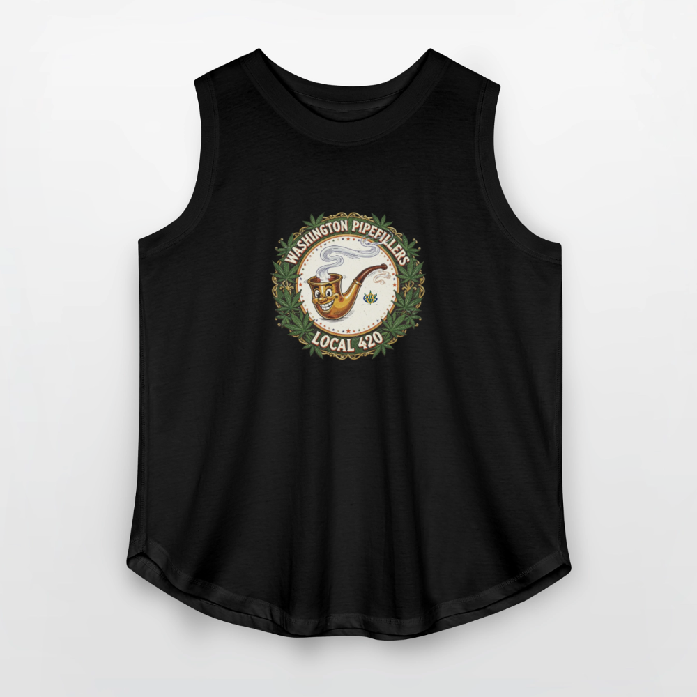 WASHINGTON PIPEFILLERS LOCAL 420 Women's Curvy Relaxed Tank Top - black