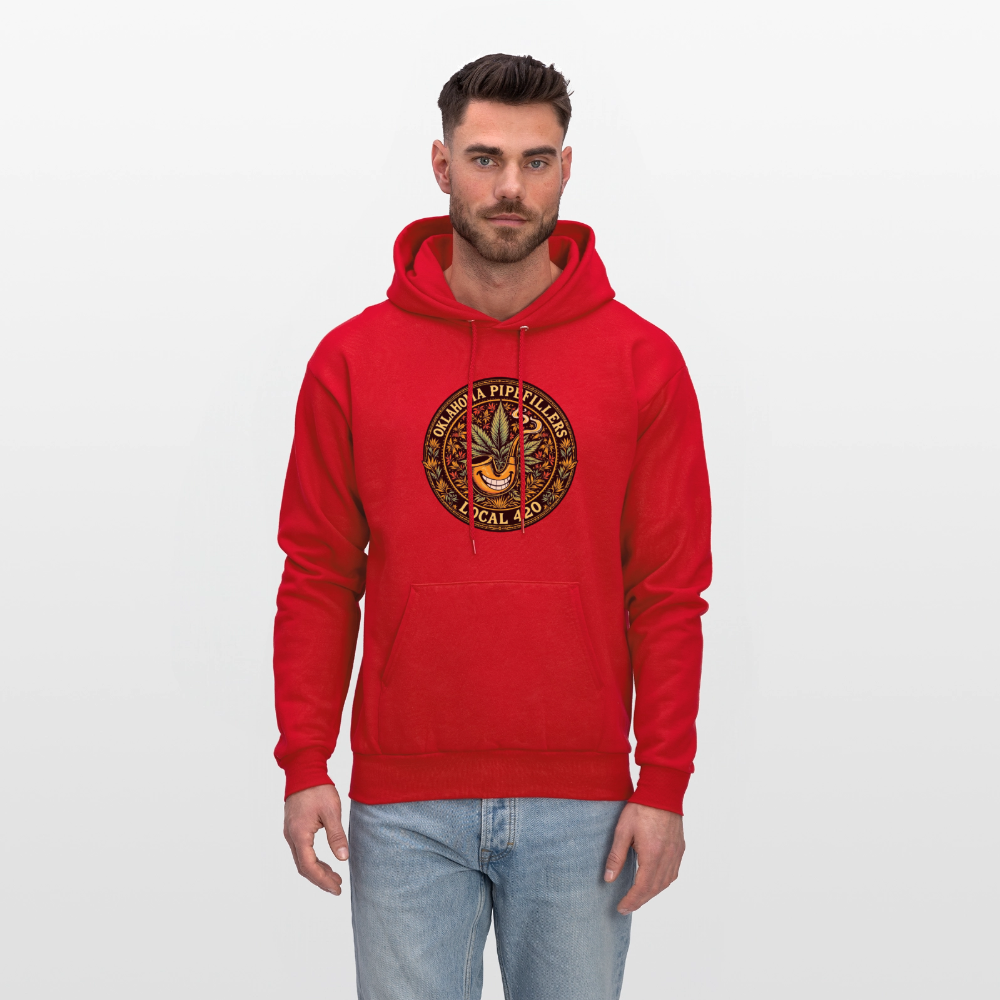 OKLAHOMA PIPEFILLERS LOCAL 420  F/B DESIGNS Men's Hoodie - red