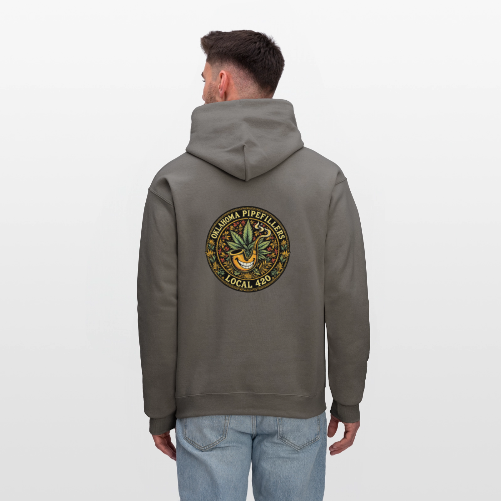 OKLAHOMA PIPEFILLERS LOCAL 420  F/B DESIGNS Men's Hoodie - asphalt gray