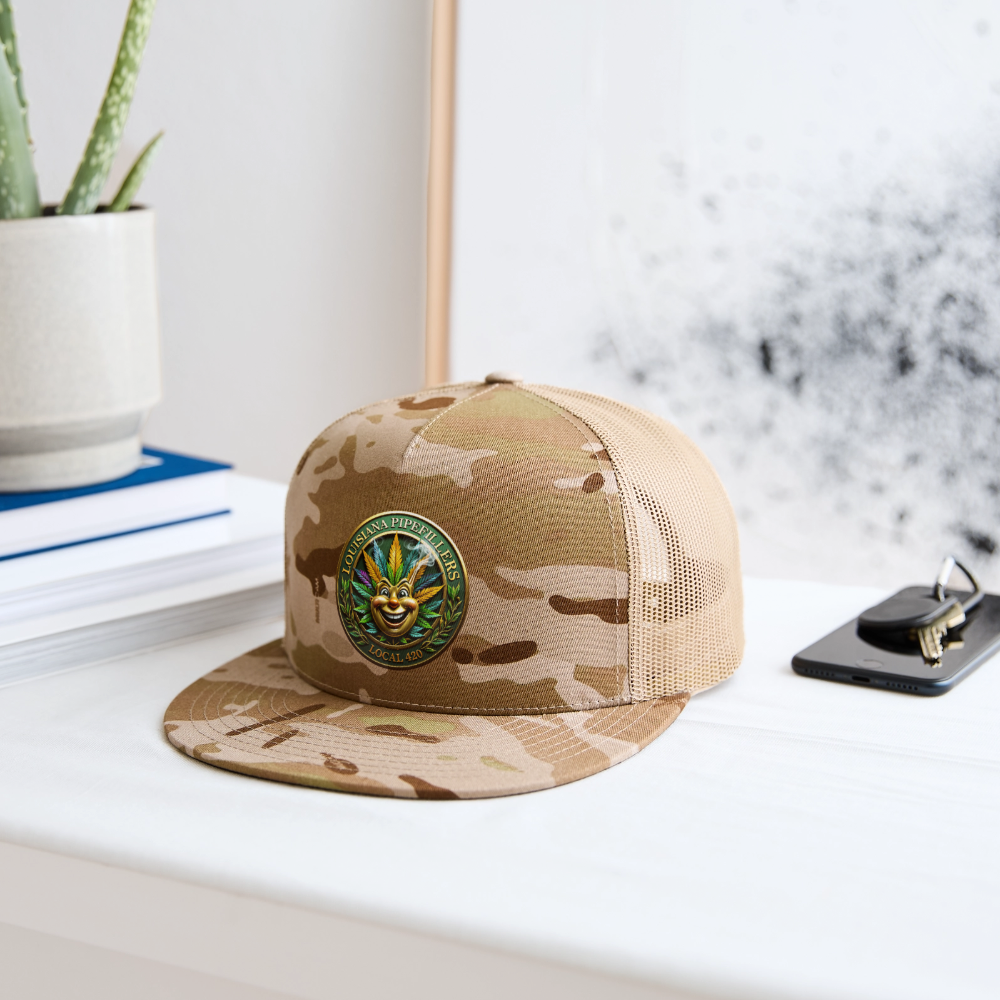 LOUISIANA PIPEFILLERS LOCAL 420 CAMO Trucker Hat - MultiCam\tan
