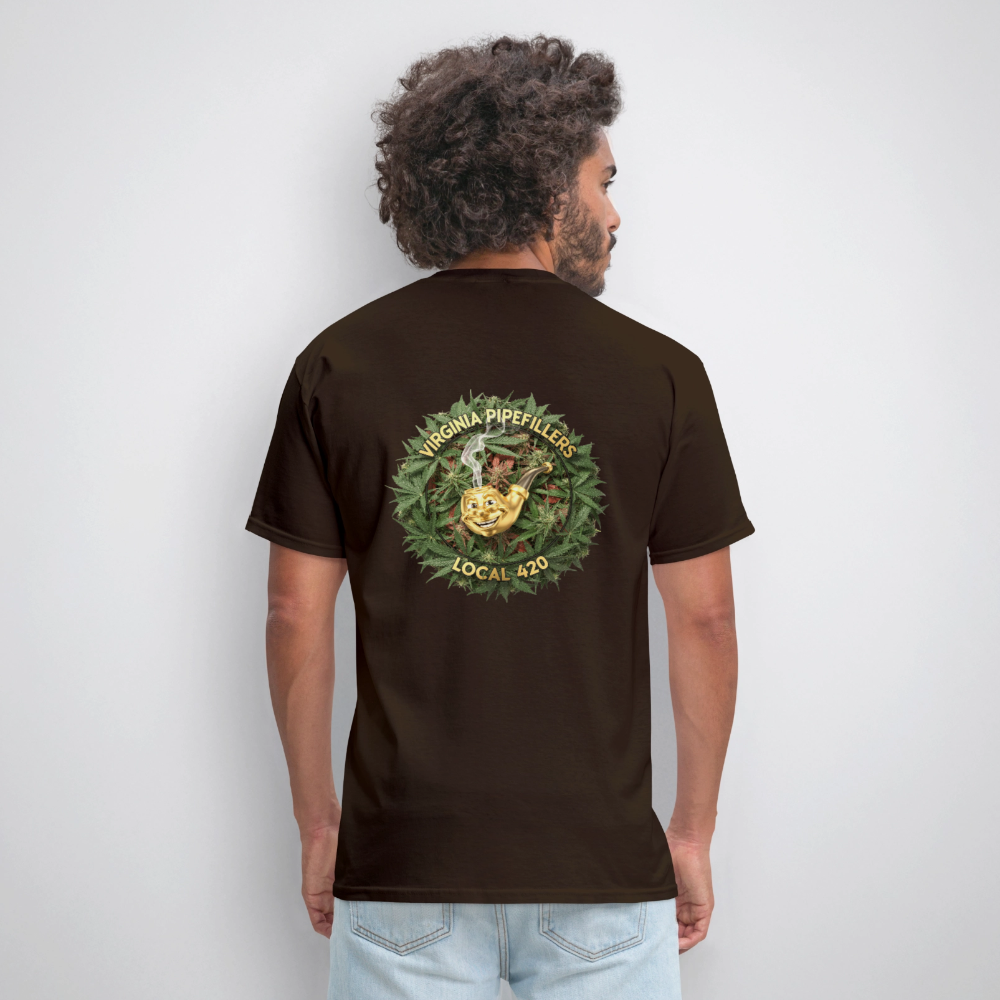 VIRGINIA PIPEFILLERS LOCAL 420 F/B DESIGN Men's T-Shirt - brown