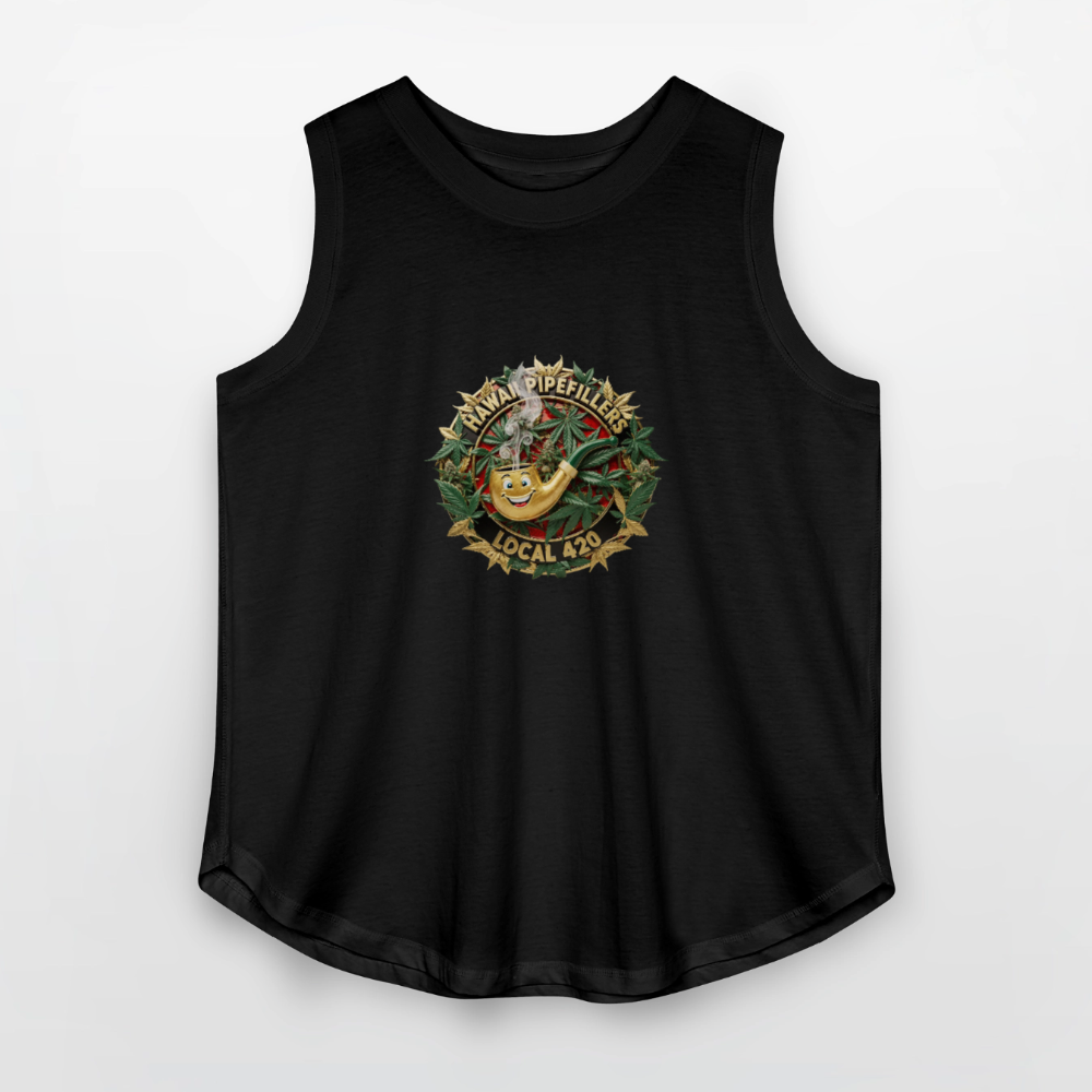 HAWAII PIPEFILLERS LOCAL 420 F/B DESIGN Women's Curvy Relaxed Tank Top - black
