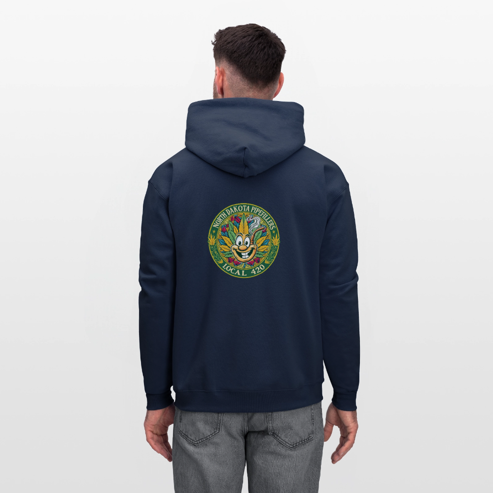 NORTH DAKOTA PIPEFILLERS LOCAL 420 F/B 2 DESIGNS Men's Hoodie - navy