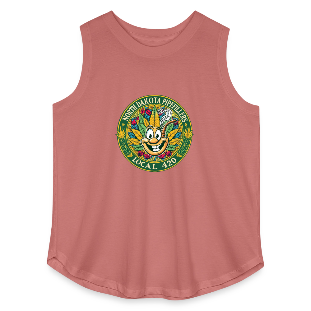 NORTH DAKOTA PIPEFILLERS LOCAL 420 Women's Curvy Relaxed Tank Top - mauve