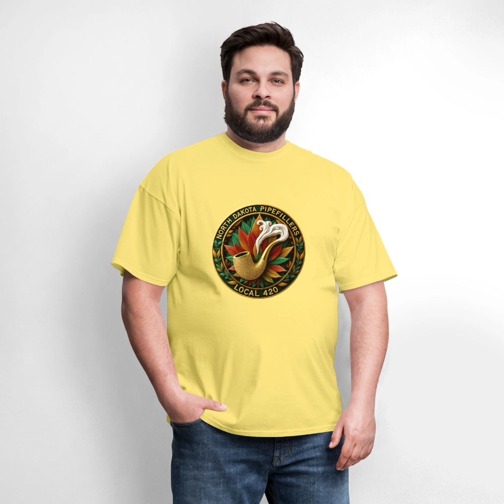 NORTH DAKOTA PIPEFILLERS LOCAL 420 F/B DESIGNS Men's T-Shirt - cornsilk