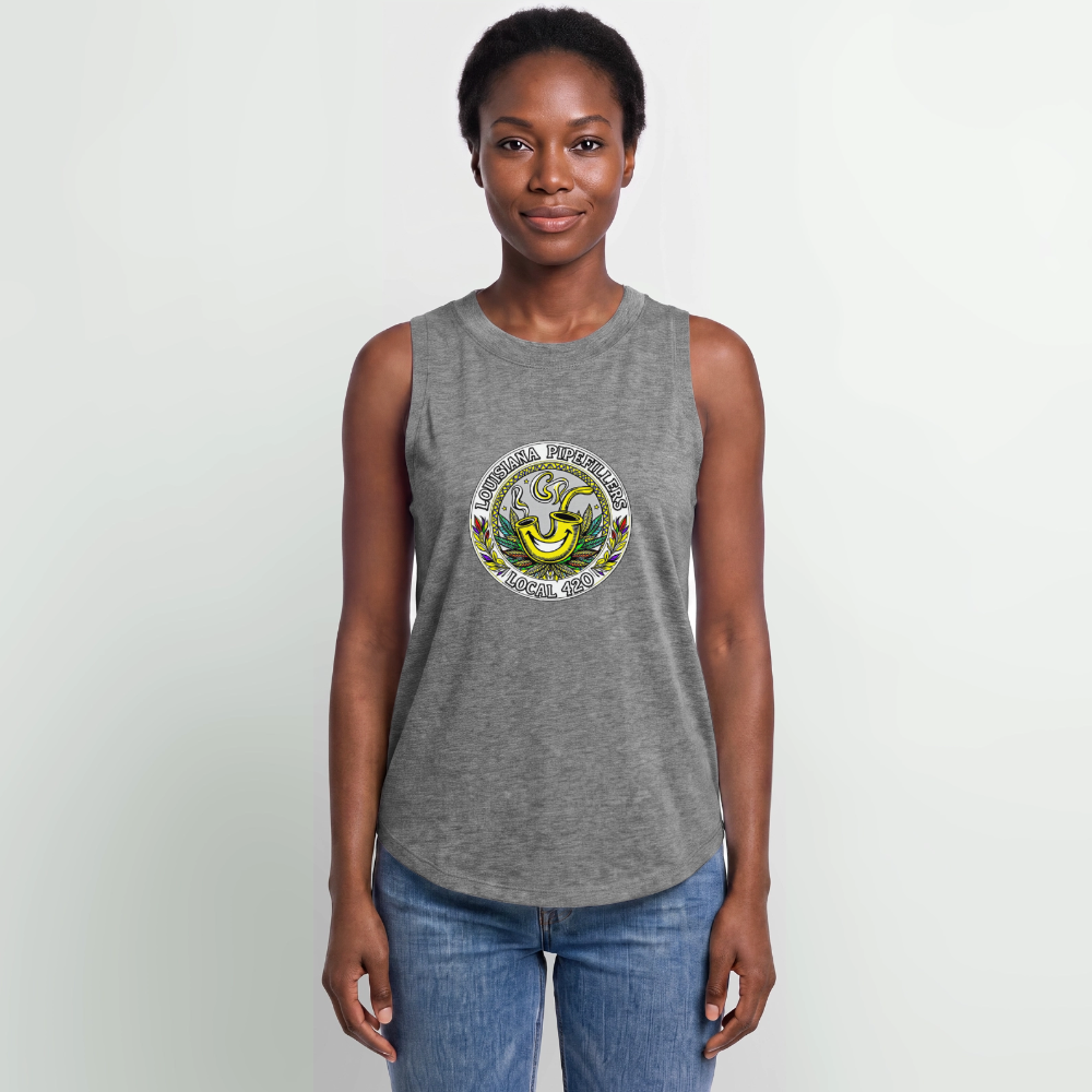 LOUISIANA PIPEFILLERS LOCAL 420 Women's Relaxed Tank Top - granite heather 