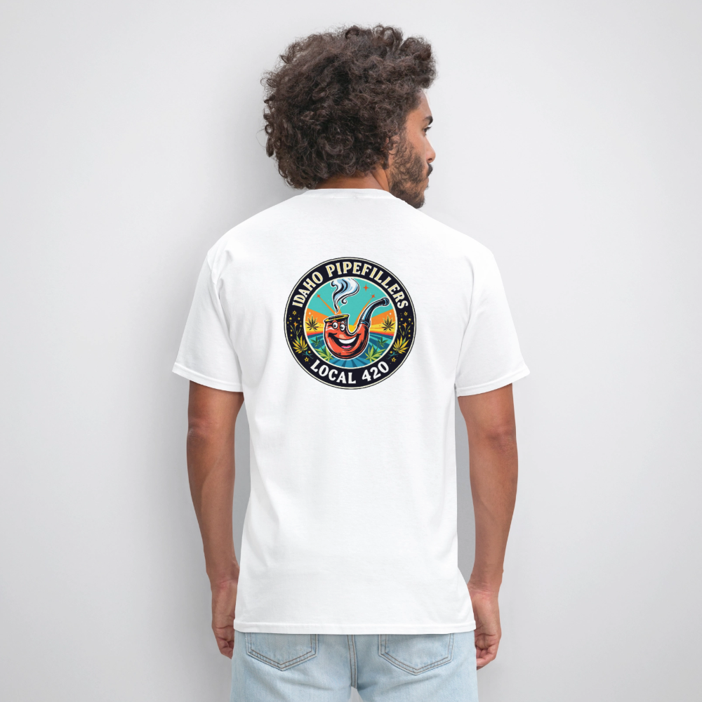 IDAHO PIPEFILLERS LOCAL 420 F/B DESIGN Men's T-Shirt - white