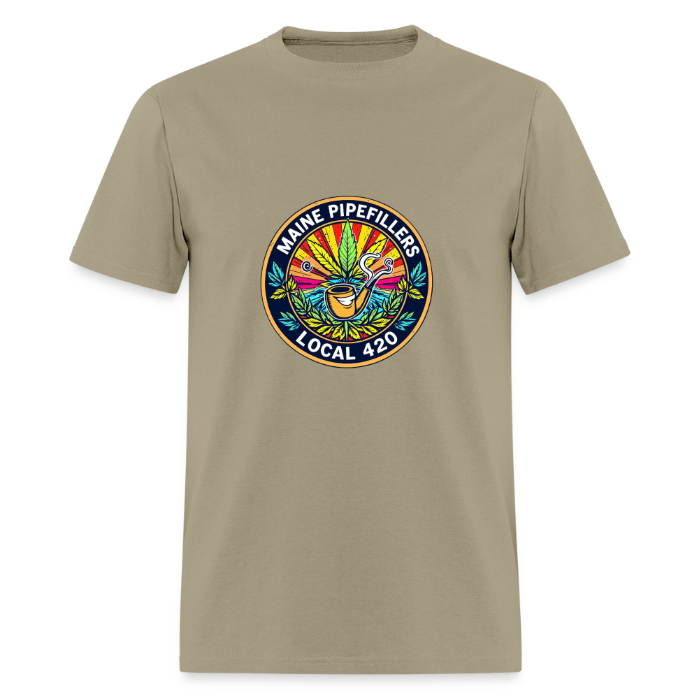 MAINE PIPEFILLERS LOCAL 420 Men's T-Shirt - khaki