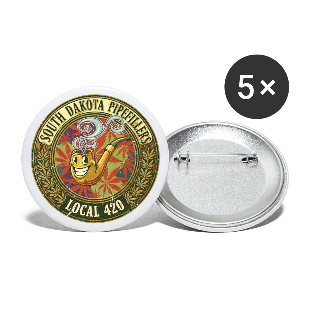 SOUTH DAKOTA PIPEFILLERS LOCAL 420 Union Buttons small 1'' (5-pack) - white