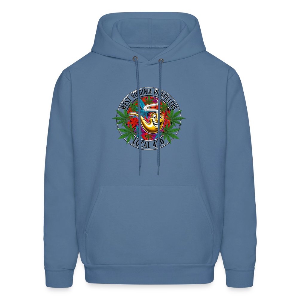 WEST VIRGINIA PIPEFILLERS LOCAL 420 F/B DESIGN  Men's  Hoodie - denim blue