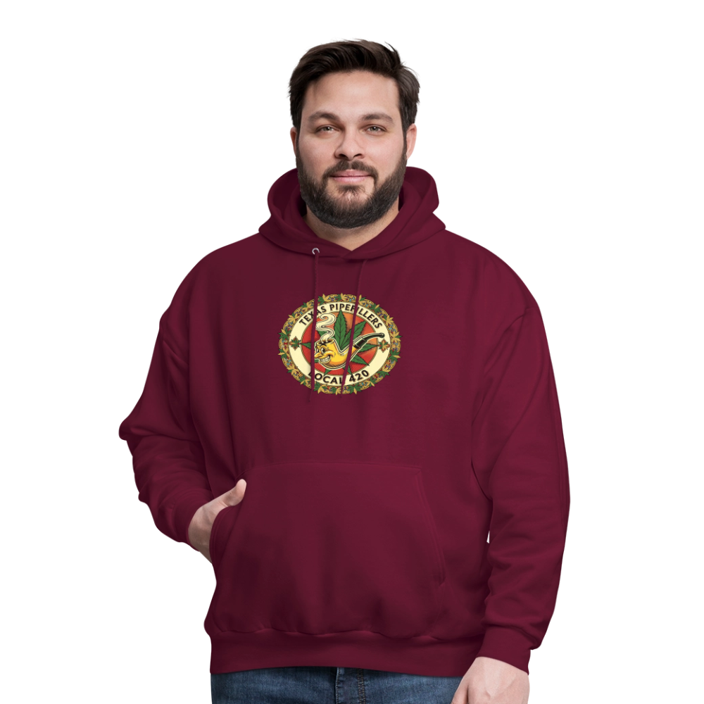 TEXAS PIPEFILLERS LOCAL 420  Men's Hoodie Hoodie - burgundy