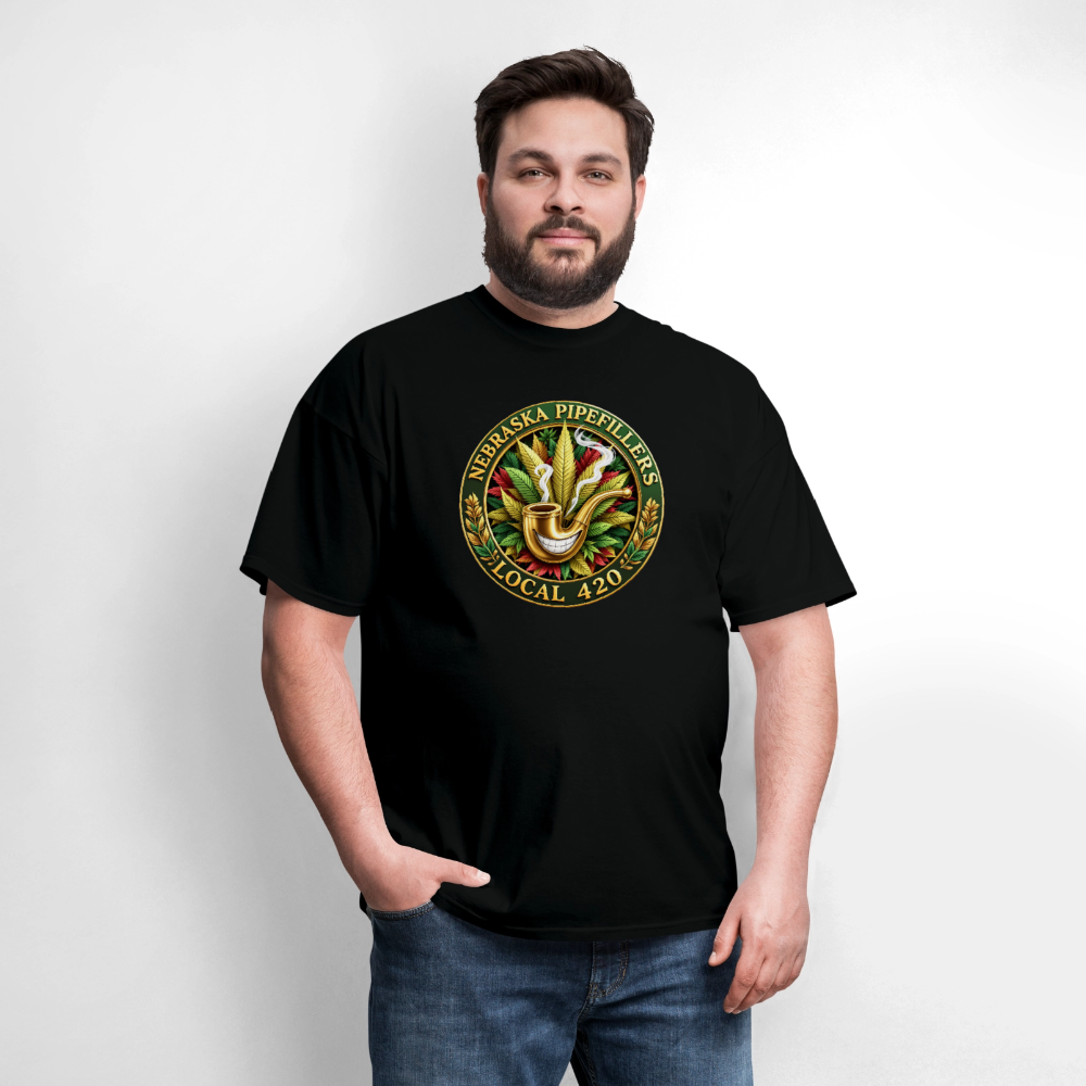NEBRASKA PIPEFILLERS LOCAL 420 F/B DESIGNS Men's T-Shirt - black