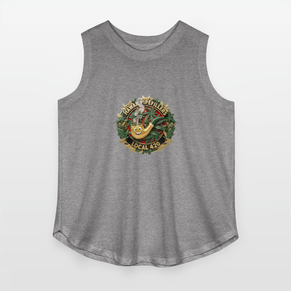 HAWAII PIPEFILLERS LOCAL 420 F/B DESIGN Women's Curvy Relaxed Tank Top - granite heather 