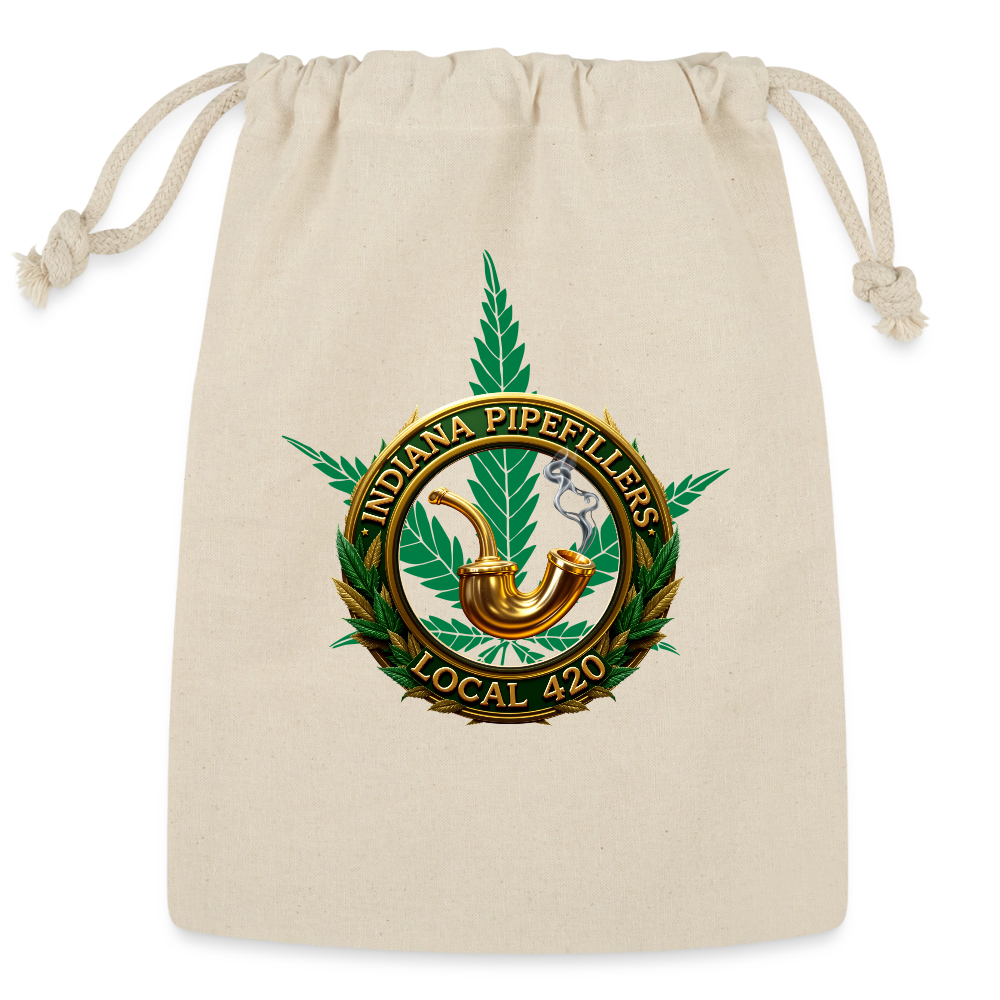 INDIANA PIPEFILLERS LOCAL 420 Reusable Gift Bag - Natural