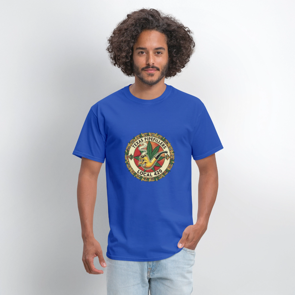 TEXAS PIPEFILLERS LOCAL 420 F/B DESIGN Men's T-Shirt - royal blue