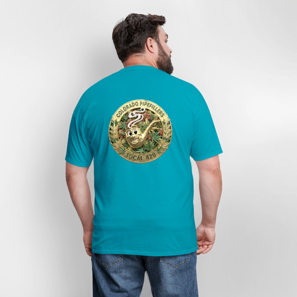 COLORADO PIPEFILLERS LOCAL 420 Men's T-Shirt - turquoise
