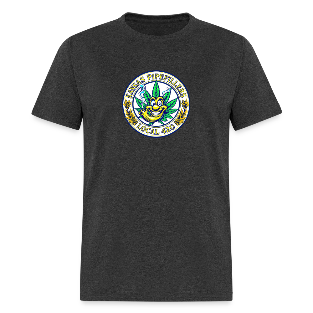 KANSAS PIPEFILLERS LOCAL 420 F/B DESIGNS Men's T-Shirt - heather black