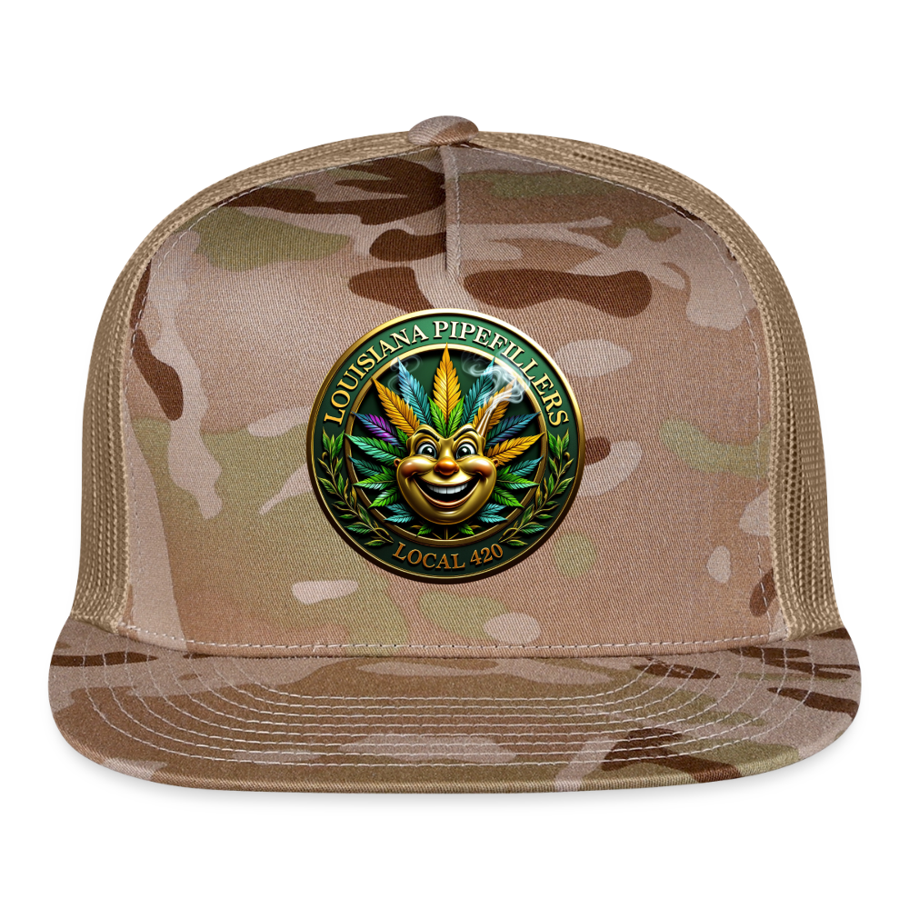LOUISIANA PIPEFILLERS LOCAL 420 CAMO Trucker Hat - MultiCam\tan