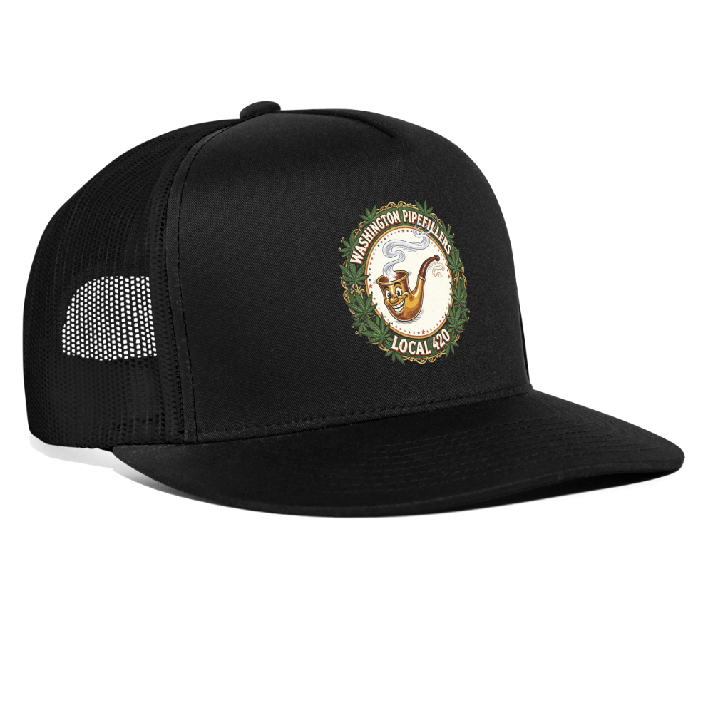 WASHINGTON PIPEFILLERS LOCAL 420 Trucker Hat - black/black