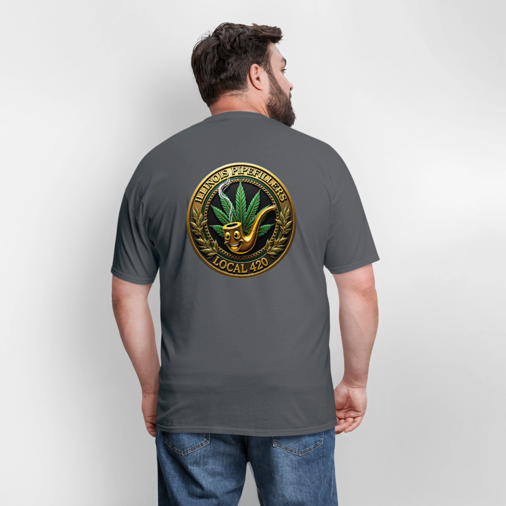 ILLINOIS PIPEFILLERS LOCAL 420 F/B DESIGN Men's T-Shirt - charcoal