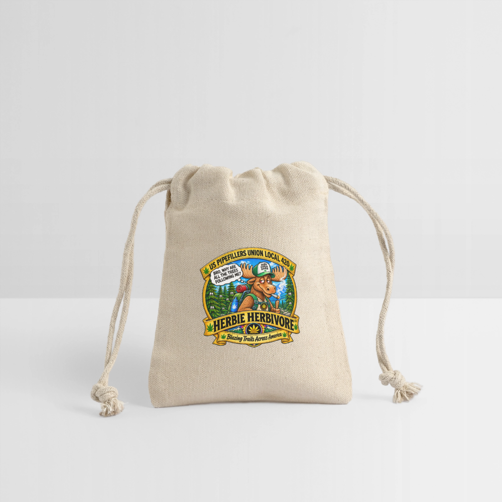 US PIPEFILLERS UNION LOCAL 420 HERBIE HERBIVORE BRO, Reusable Gift Bag - Natural