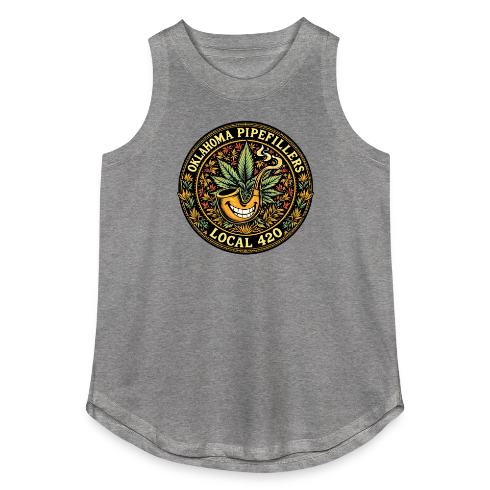 OKLAHOMA PIPEFILLERS LOCAL 420 Women's Relaxed Tank Top - granite heather 