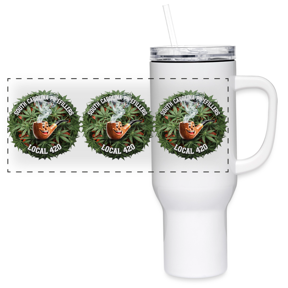 SOUTH CAROLINA PIPEFILLERS LOCAL 420 40oz Stainless Steel Travel Tumbler - white