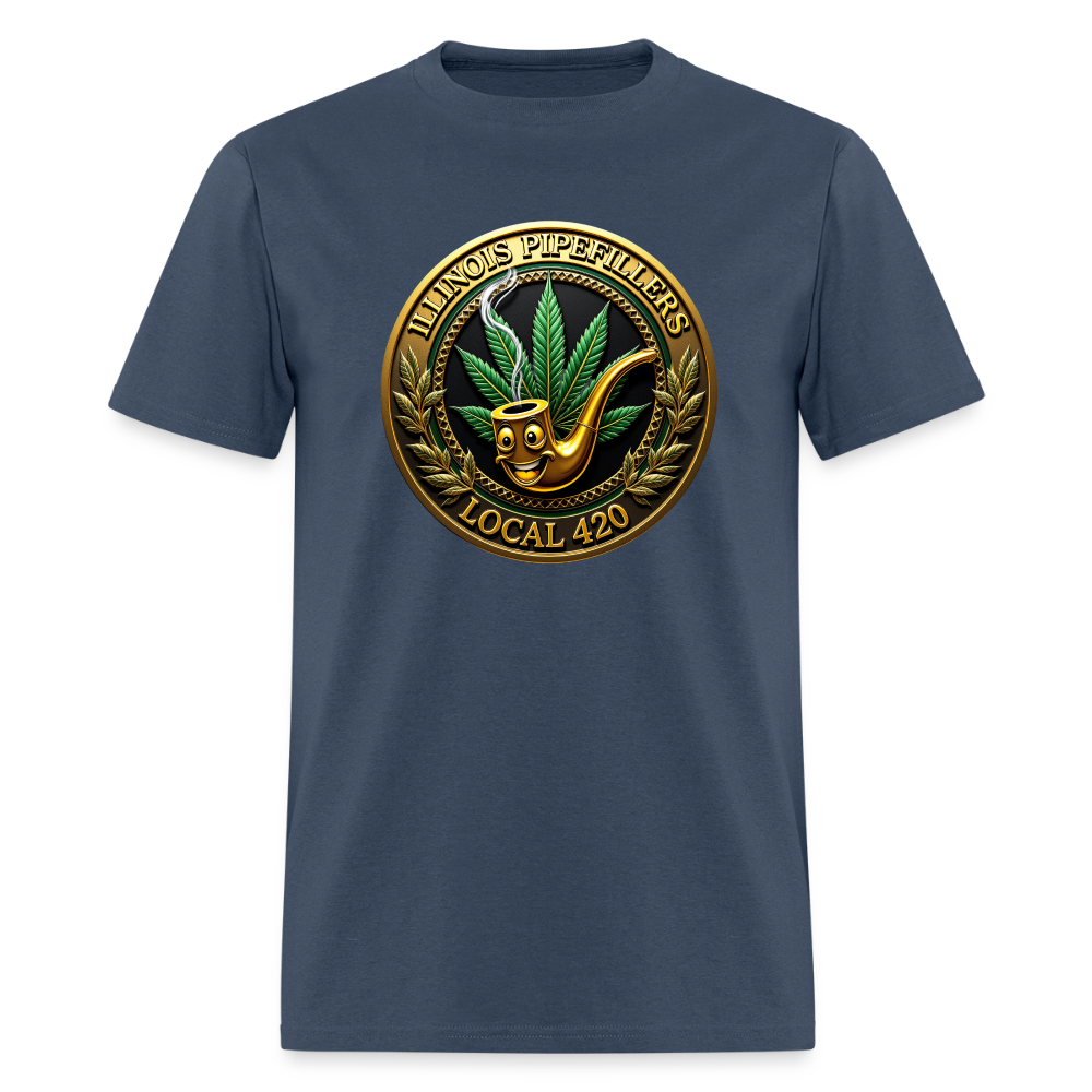 ILLINOIS PIPEFILLERS LOCAL 420 Men's T-Shirt -  blue dusk